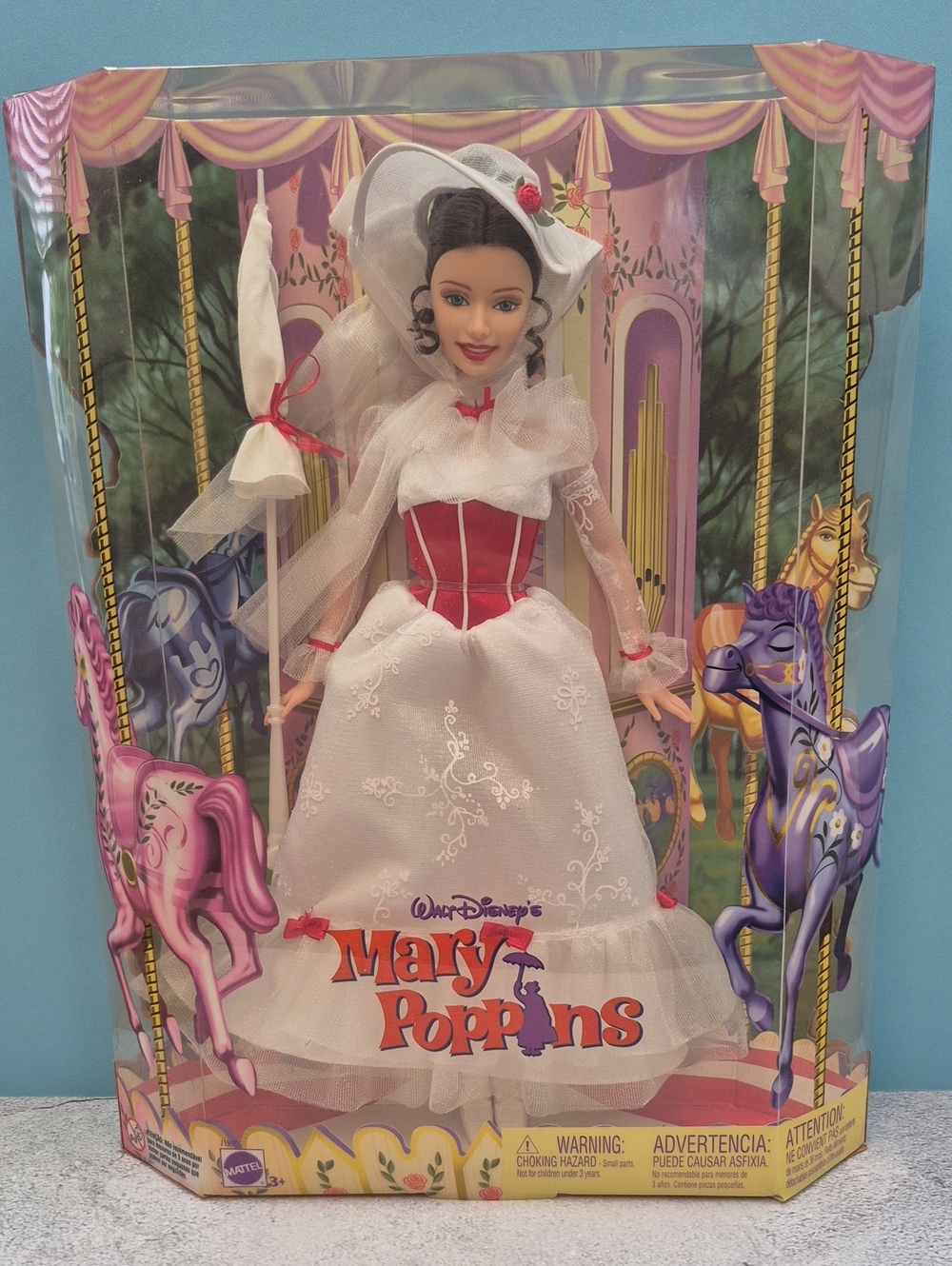 Disney Mary Poppins Doll in White and Red Carousel Outfit (2005)
